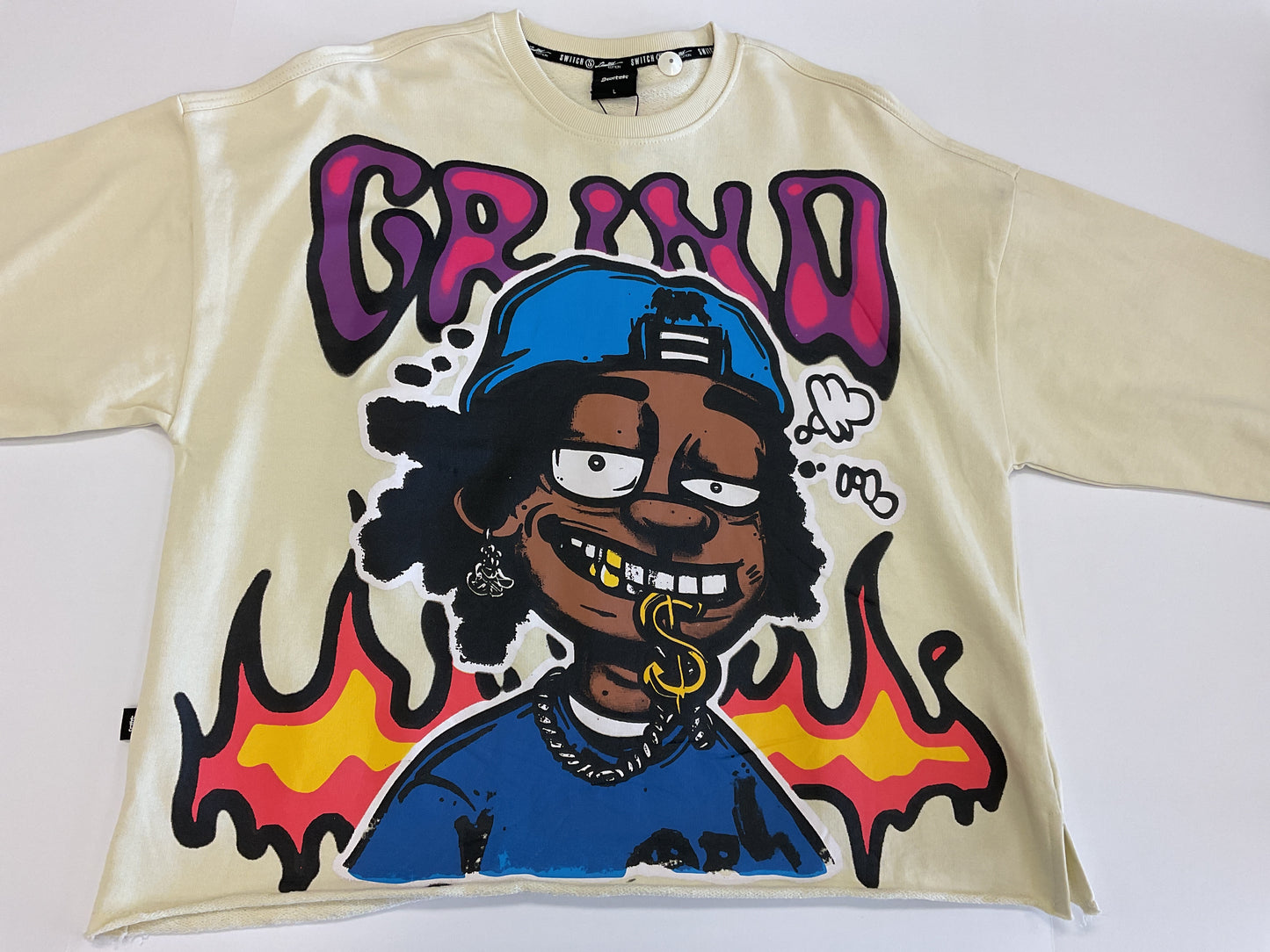 Switch - Cream “Grind” Crop Tshirt