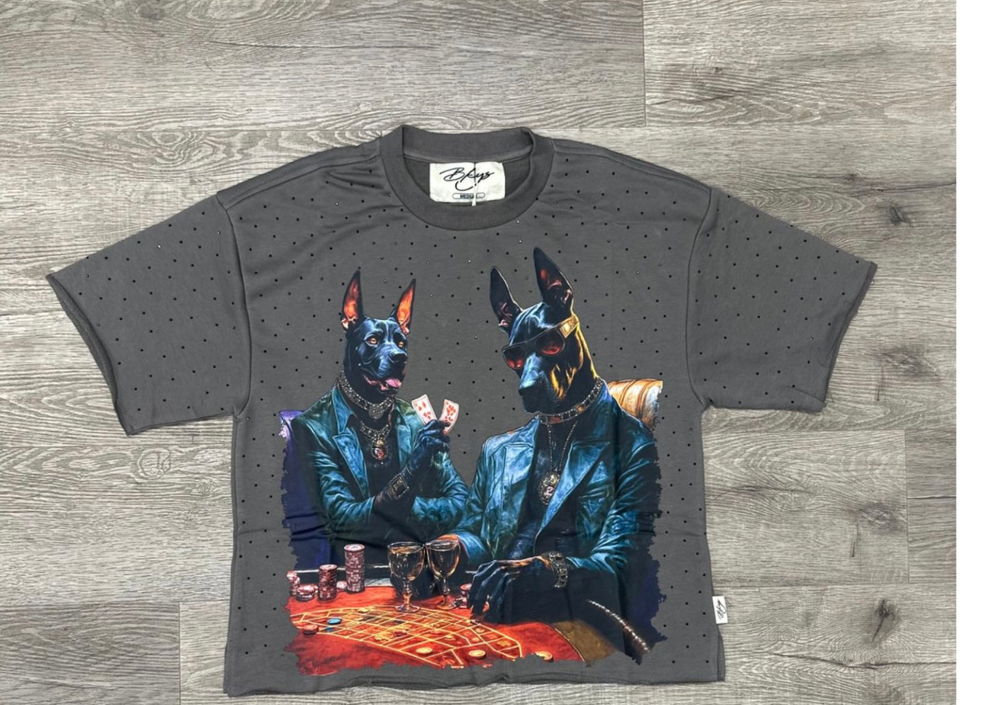 BKYS - Grey "Dogs Good Game" Crop Shirt