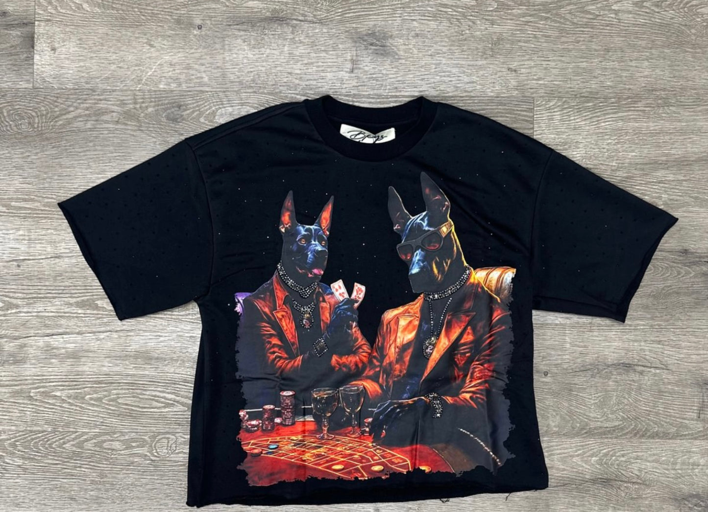 BKYS - Black "Dogs Good Game" Crop Shirt