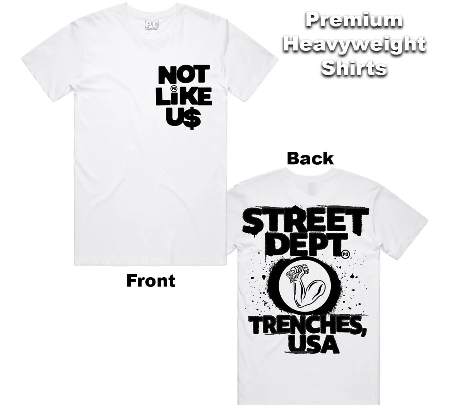 Street Dept- White/Black “ Not Like Us” Shirt