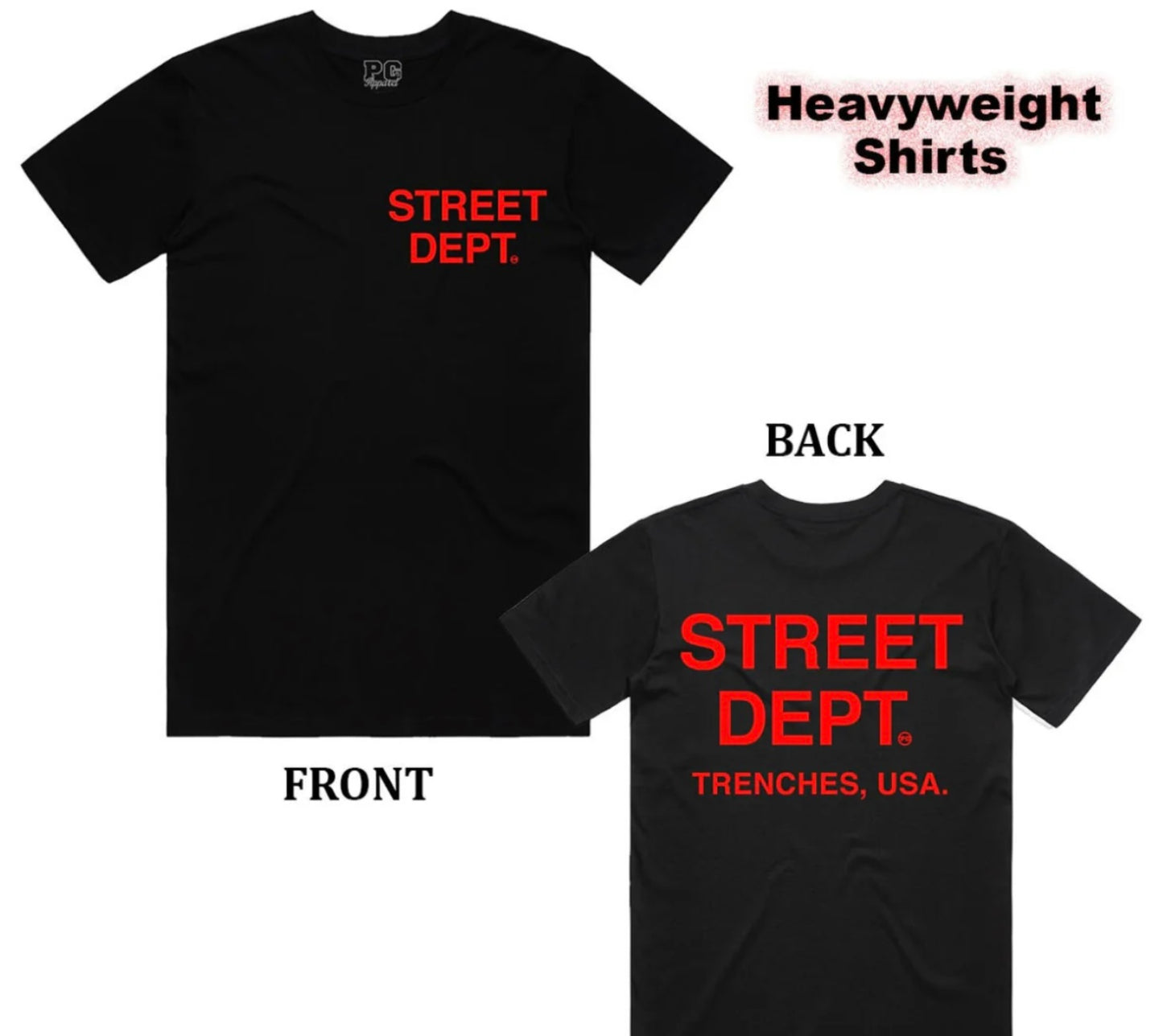 Street Dept - Black/Cherry Red "Street Dept" Shirt