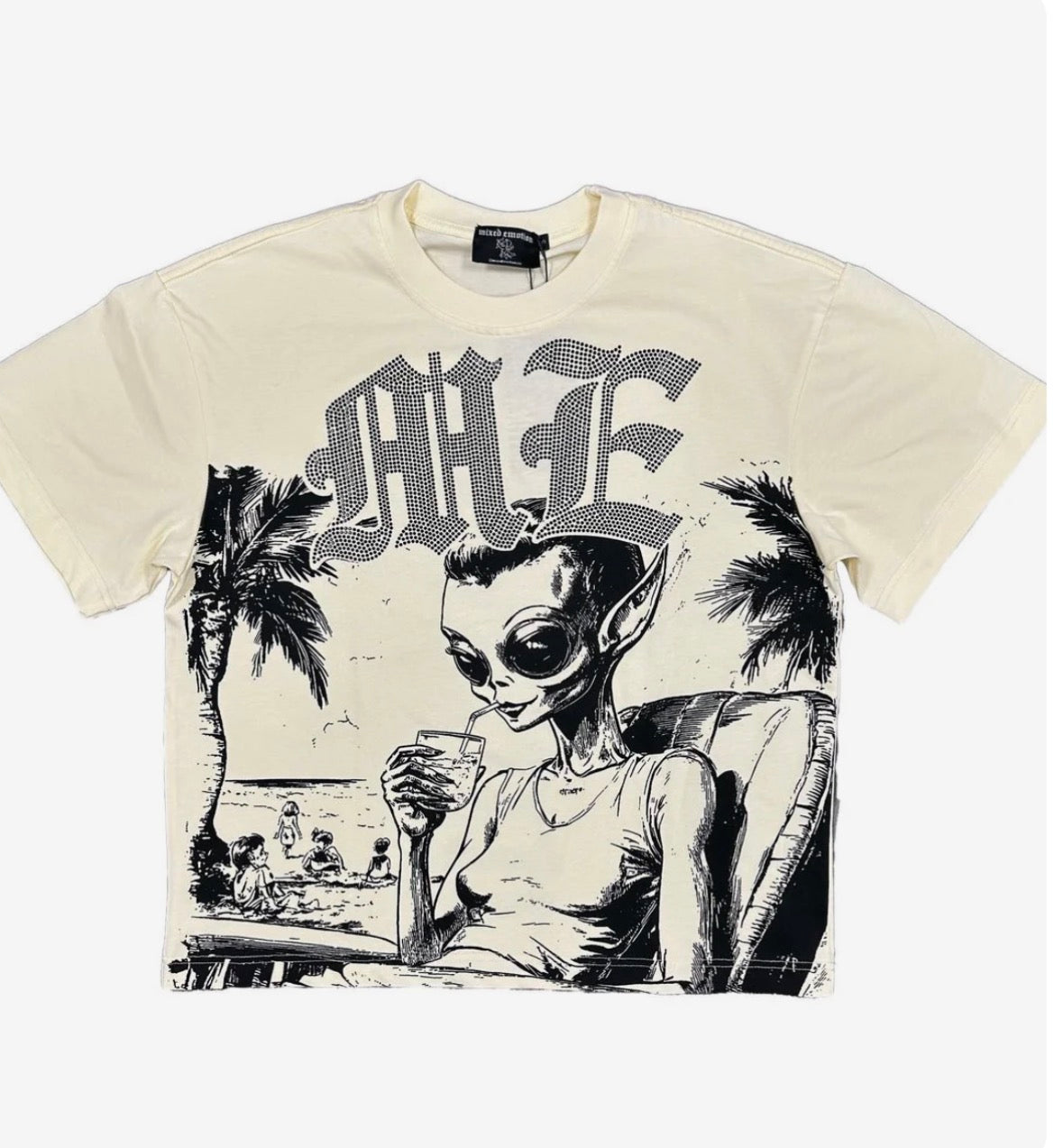 Mixed Emotions- Cream "Alien" Shirt