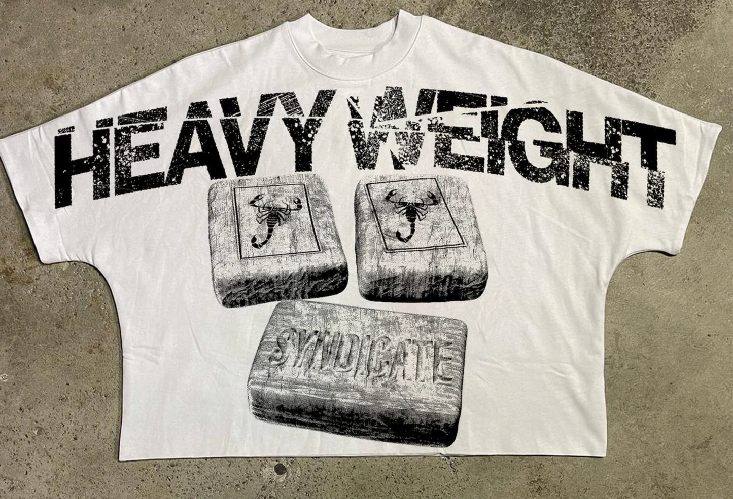 Syndicate - White “Heavy Weight “Crop Tee