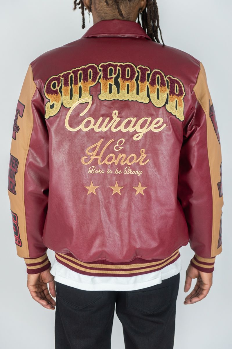Rebel Minds - Superior Maroon  Varsity Jacket
