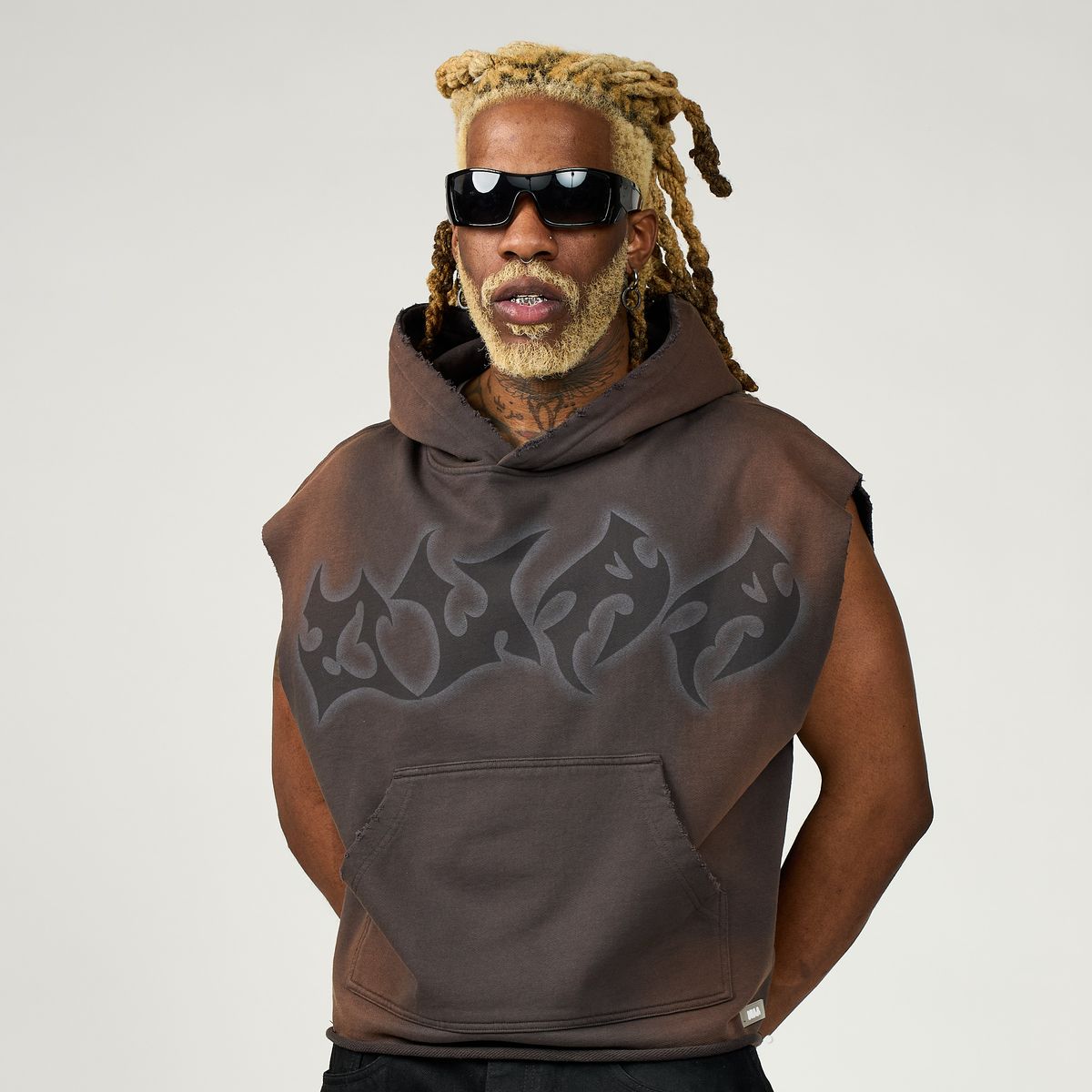 Duaa -  Grey Wash "Blade" Hoodie