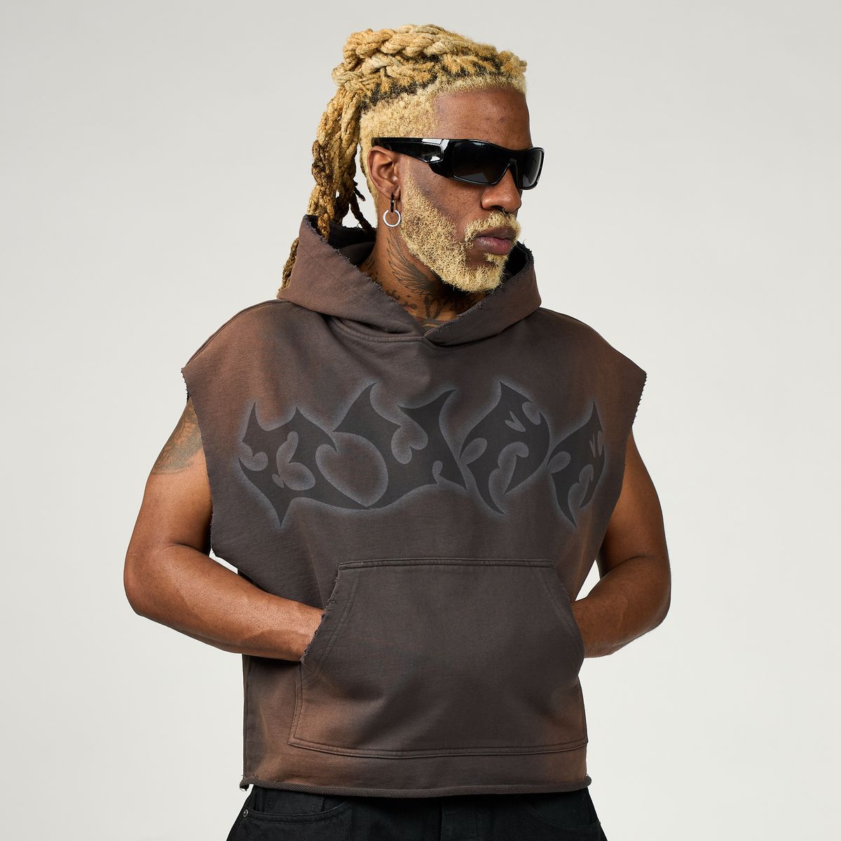 Duaa -  Grey Wash "Blade" Hoodie