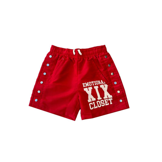 Mixed Emotions - Red"Backyard" Nylon Shorts