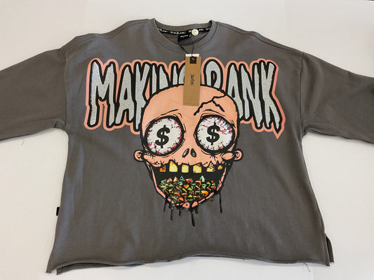 Switch -  Grey “Making Bank “ Crop Tshirt