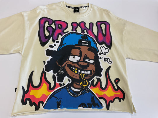 Switch - Cream “Grind” Crop Tshirt