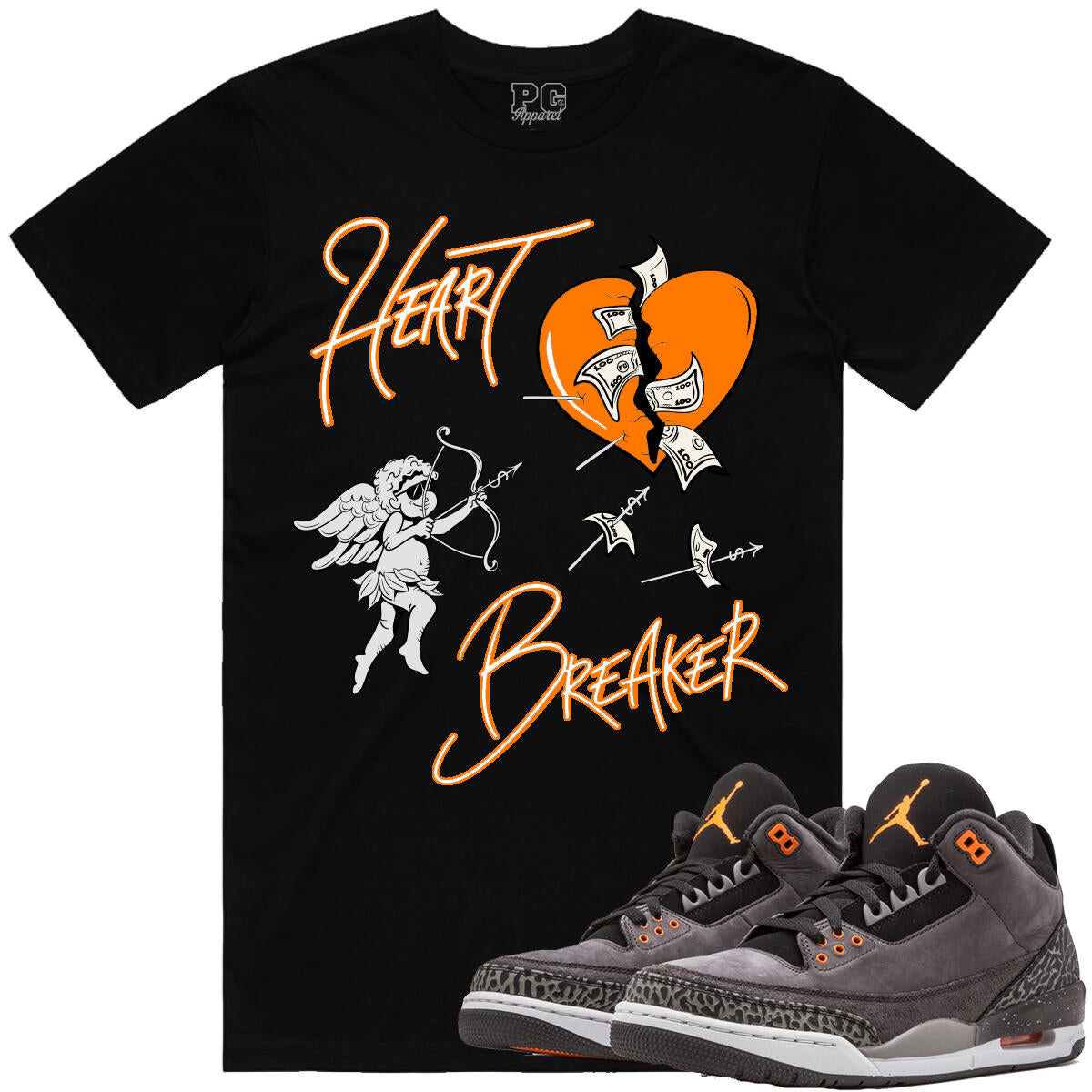 POG - Black/orange “Heart Breaker” Tshirt