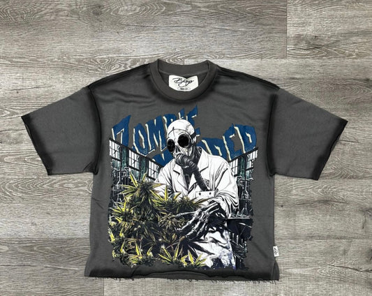 BKYS - Grey "Gasmask" Crop Shirt