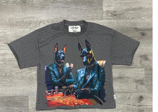 BKYS - Grey "Dogs Good Game" Crop Shirt