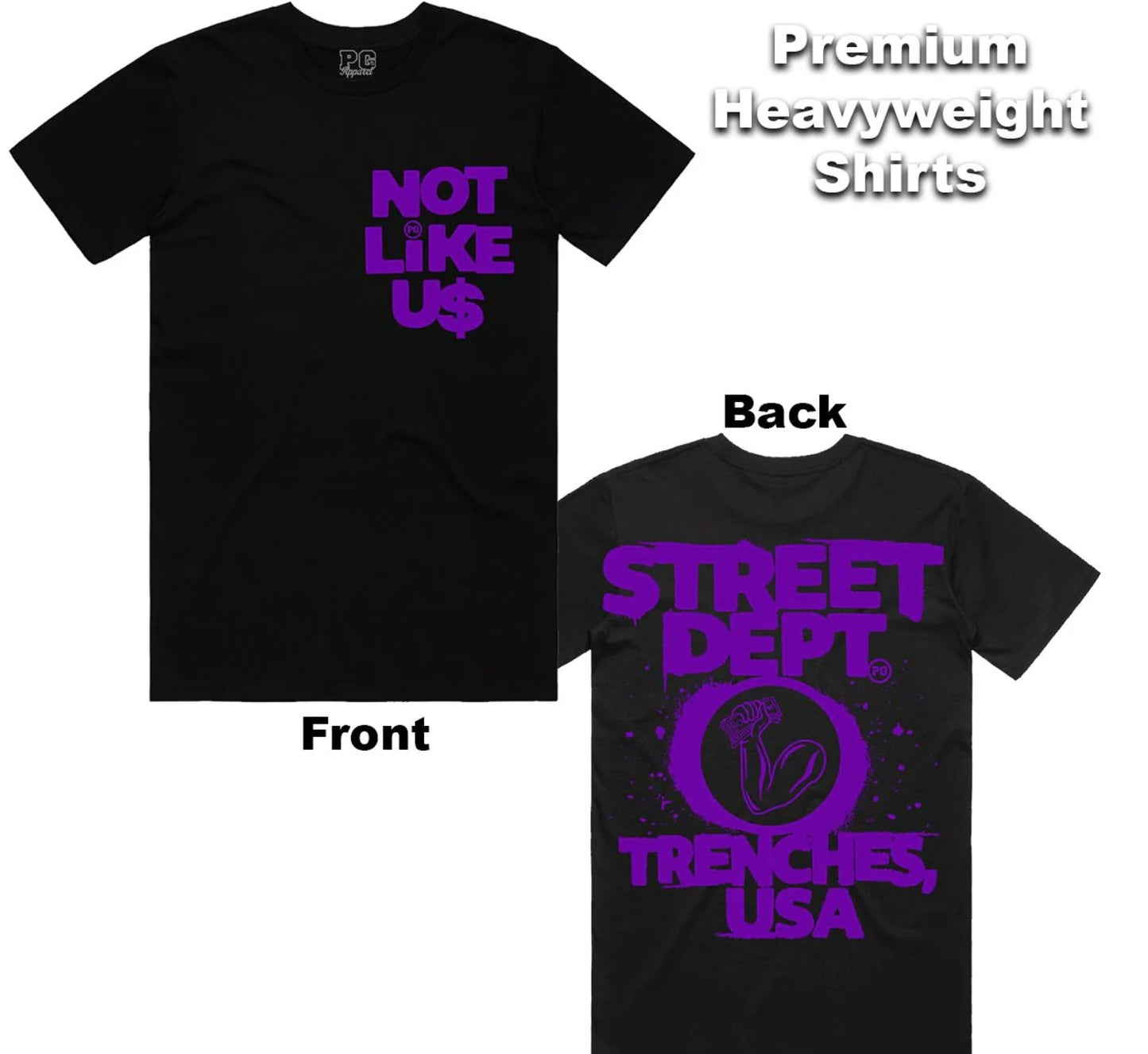 Street Dept- Black/Purple “Not Like Us” Shirt
