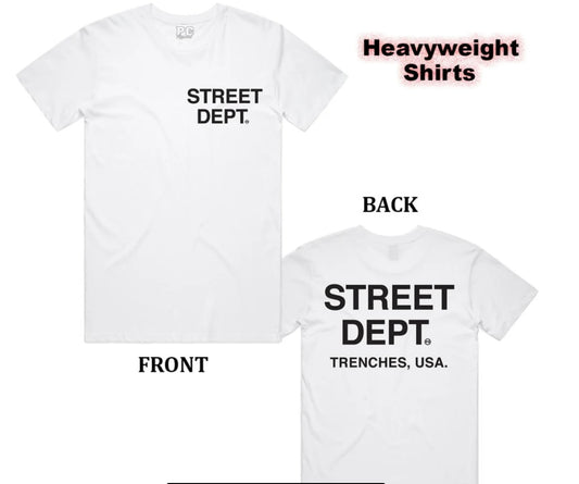 Street Dept- White/Black “ Street Dept” Shirt