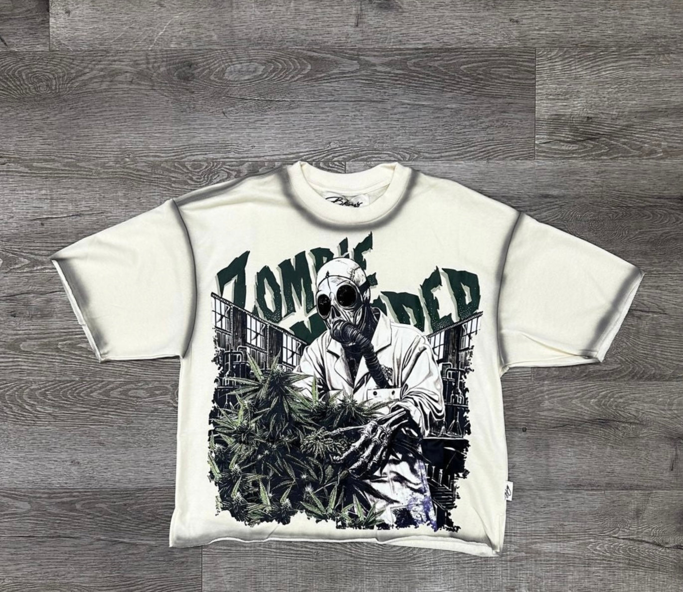 BKYS - Off White "Gasmask" Crop Shirt