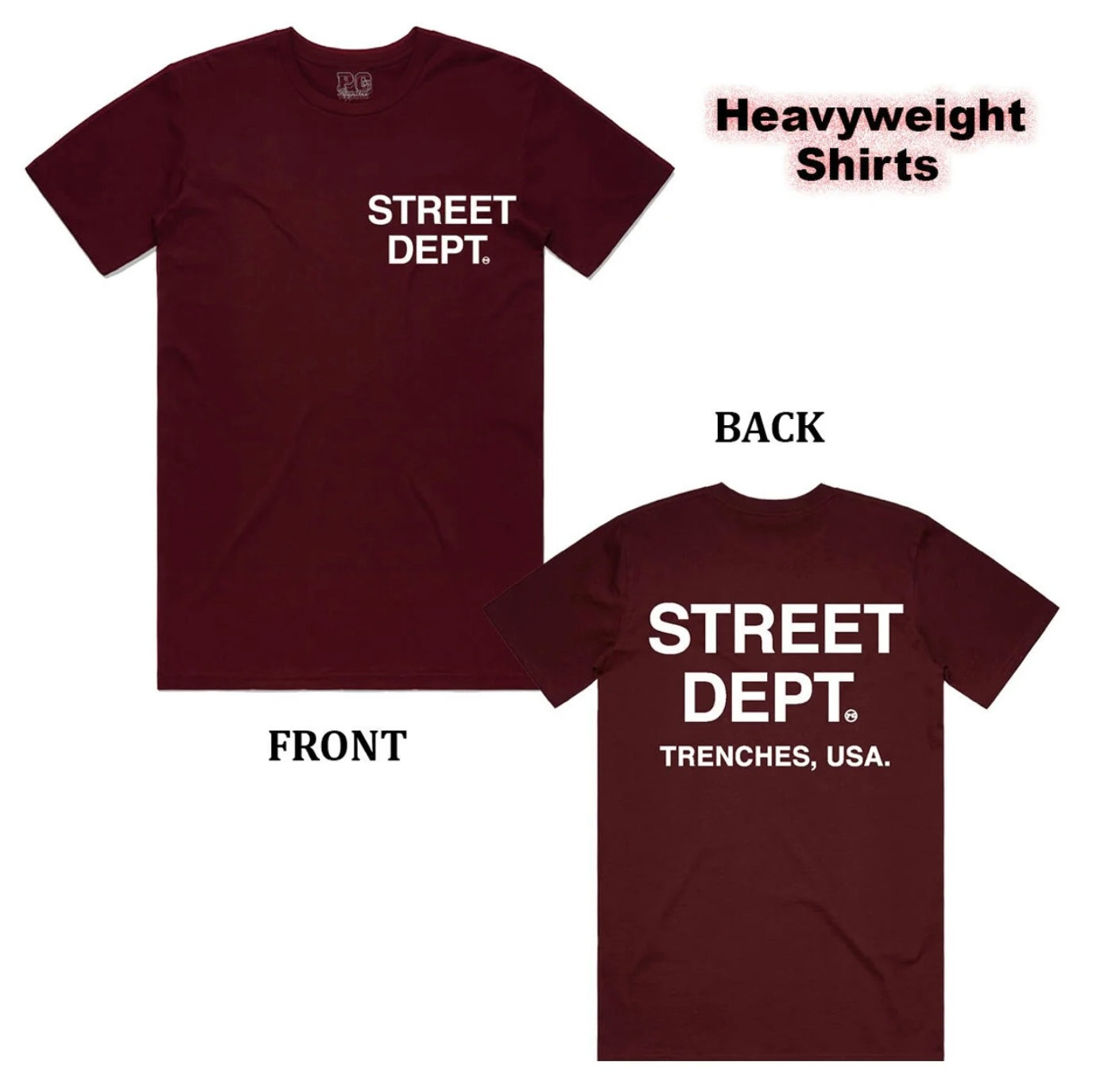 Street Dept - Burgundy/White “Street Dept“ Shirt