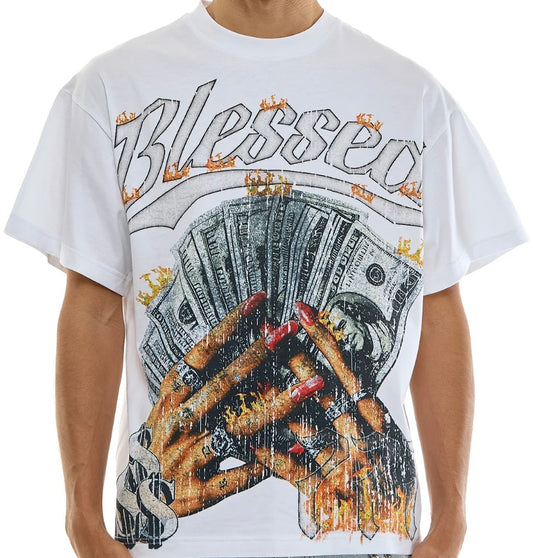 Kdnk - White "Blessed" Shirt