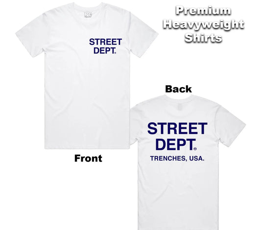 Street Dept - White/Purple “Street Dept“ Shirt