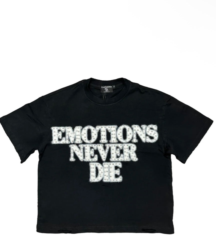 Mixed Emotions - Black/White "Emotions Never Die" Shirt