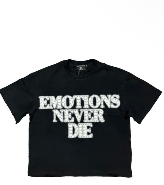 Mixed Emotions - Black/White "Emotions Never Die" Shirt