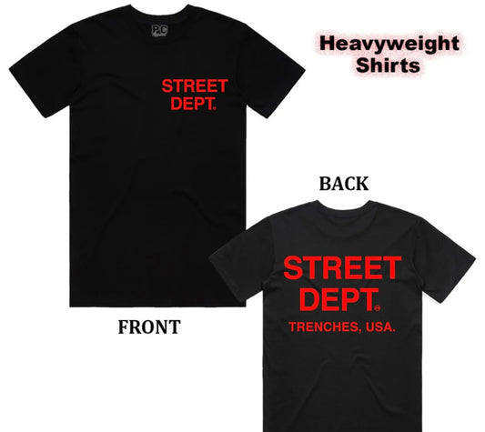 Street Dept - Black/Cherry Red "Street Dept" Shirt