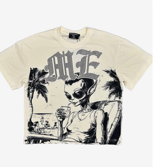 Mixed Emotions- Cream "Alien" Shirt