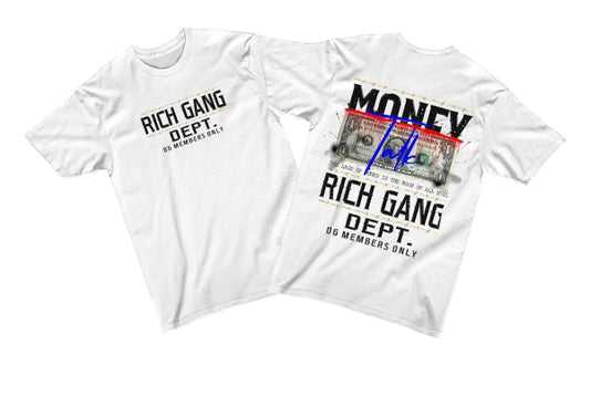 Game Changers - White "Money Rich Gang Dept" Shirt