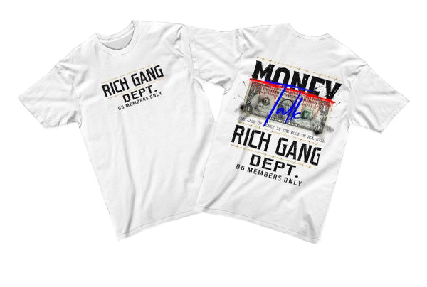 Game Changers - White "Money Rich Gang Dept" Shirt