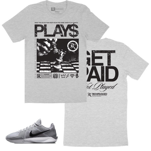 Rich & Rugged - Plays Get Paid Grey T Shirt