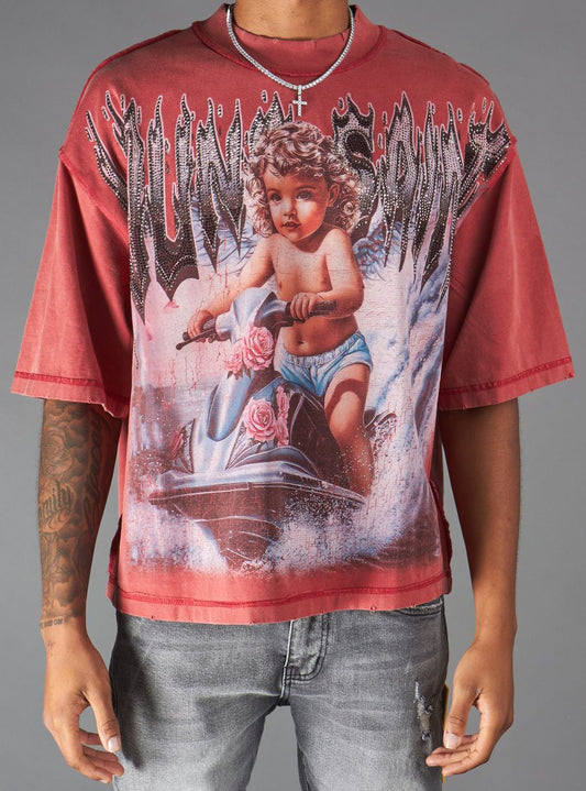 Young Saint - Red "Jet Ski Rhinestone" Shirt