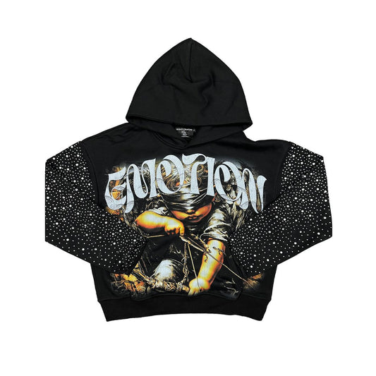 Mixed Emotions -  Black "Bow & Arrow Rhinestone" Hoodie