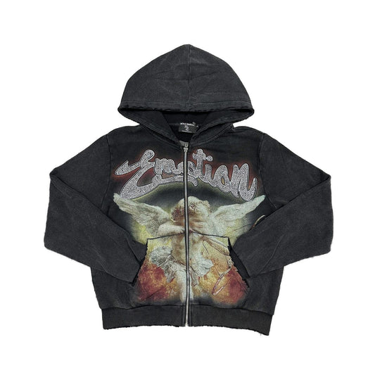 Mixed Emotions - Black "Angel Rhinestone" Hoodie