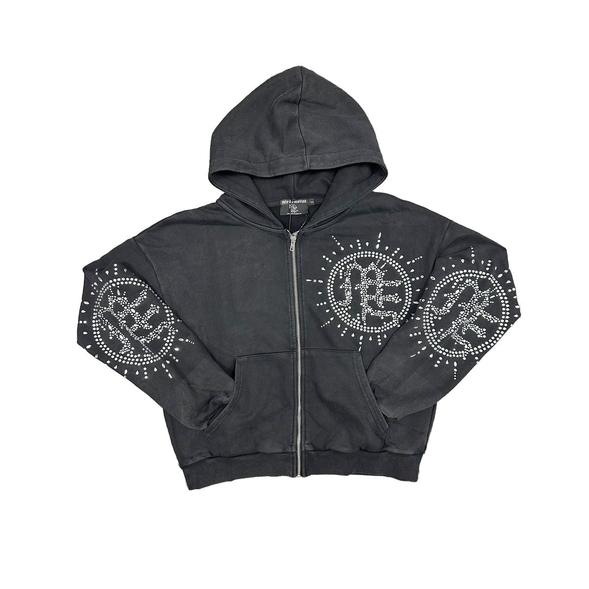 Mixed Emotions - Dark Grey "Eclipse Rhinestone" Hoodie