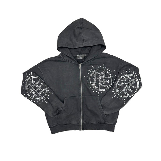 Mixed Emotions - Dark Grey "Eclipse Rhinestone" Hoodie