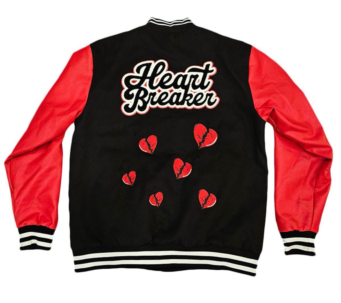 Rebel Minds - Heart Breaker Black & Red Varsity Jacket