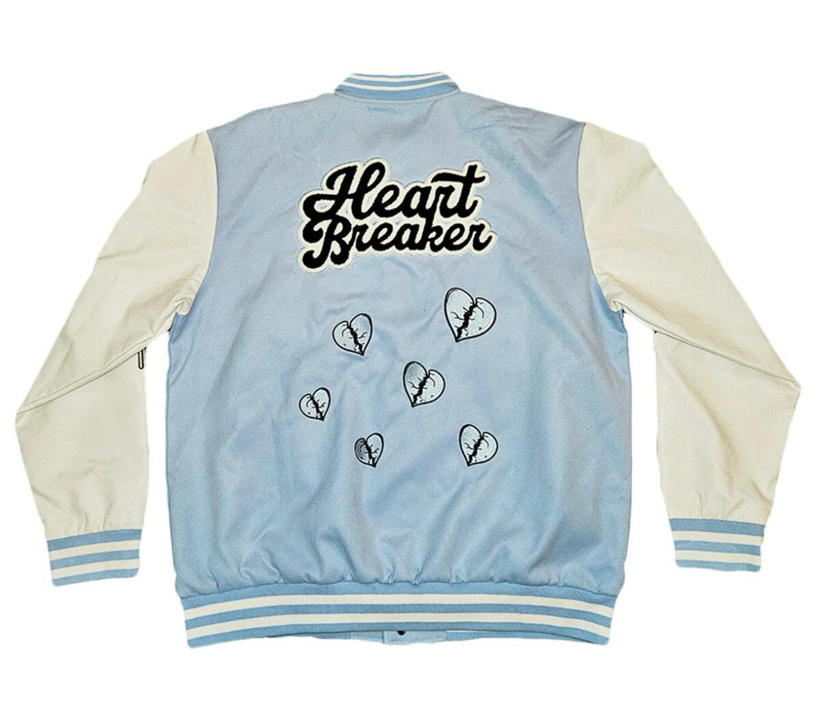 Rebel Minds - Heart Breaker Blue & White Varsity Jacket