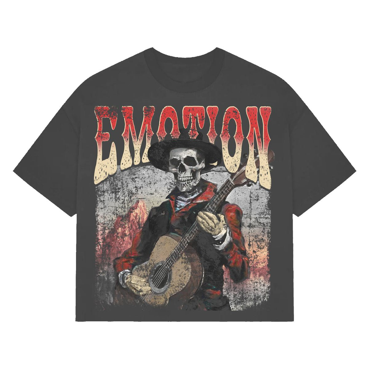 Mixed Emotions - Grey "Skeleton Guitar" Shirt
