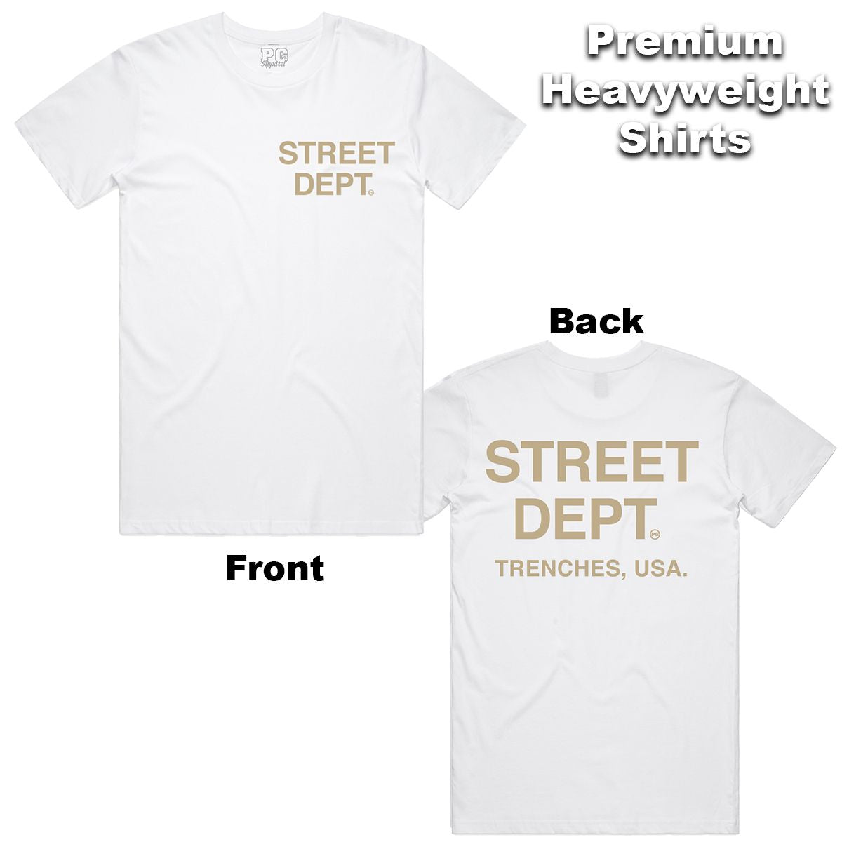 Street Dept - White/Khaki “Street Dept” Shirt