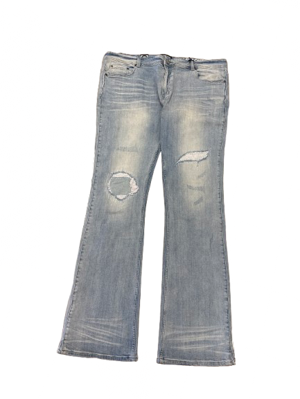 Serenede- Light Wash Stacked Jeans