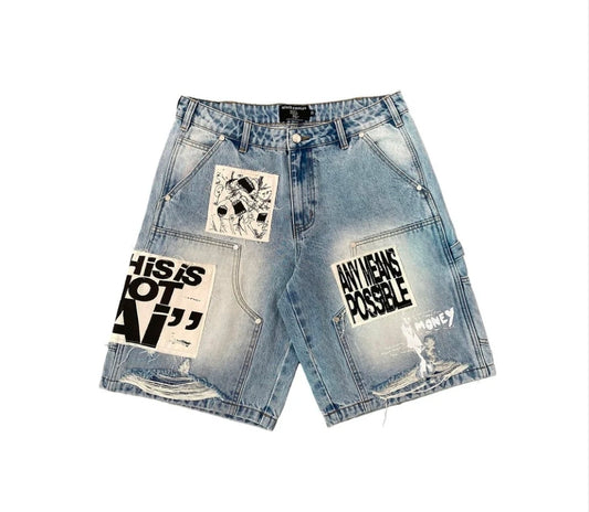 Mixed Emotions - Blue "AI" Shorts