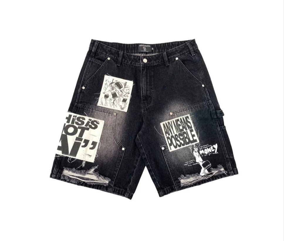 Mixed Emotions - Black "AI" Shorts