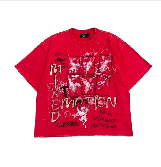 Mixed Emotion - Red "Warning" Shirt ￼