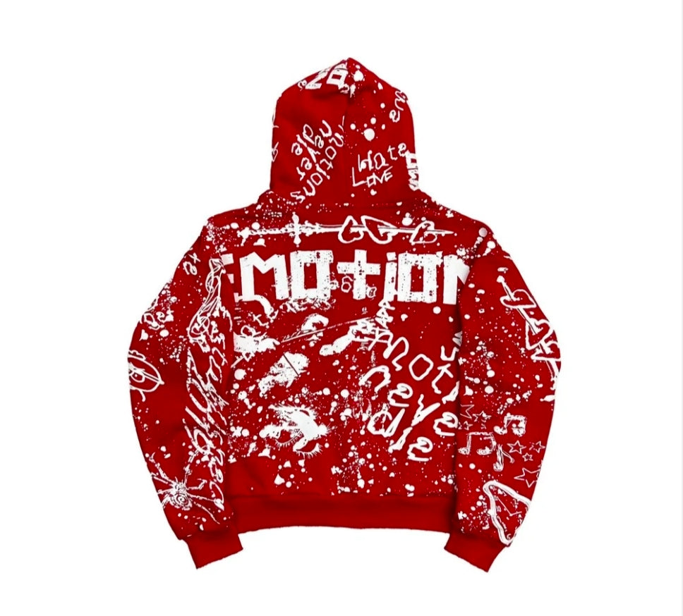 Mixed Emotion - Red "Graffiti" Hoodie