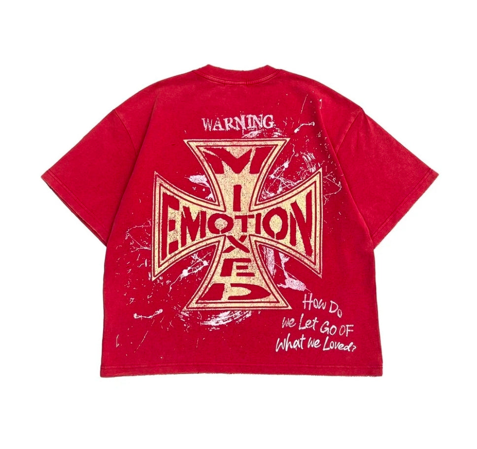 Mixed Emotion - Red "Warning" Shirt ￼