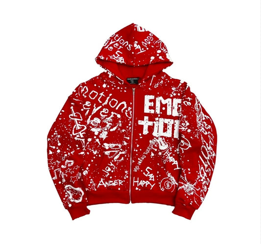 Mixed Emotion - Red "Graffiti" Hoodie
