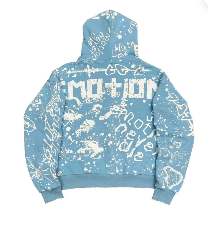 Mixed Emotion - Blue "Graffiti" Hoodie