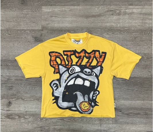 BKYS - Yellow "Dizzy" Crop Shirt