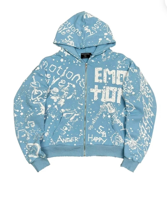 Mixed Emotion - Blue "Graffiti" Hoodie